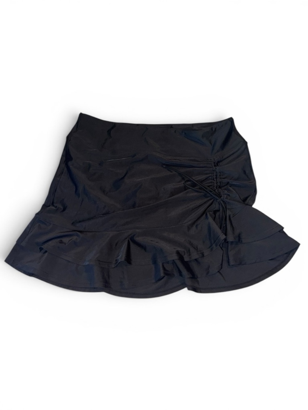 Baleaf Black Ruffled Mini Swim Skirt